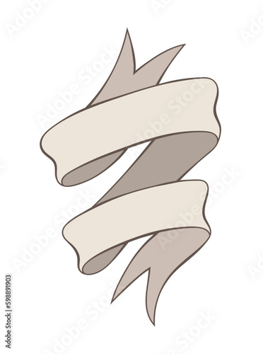 Spiral scroll ribbon. Vector and PNG on transparent background.