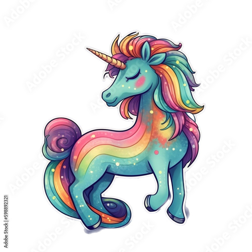 rainbow unicorn sticker