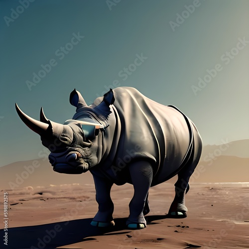 rhino in the sun