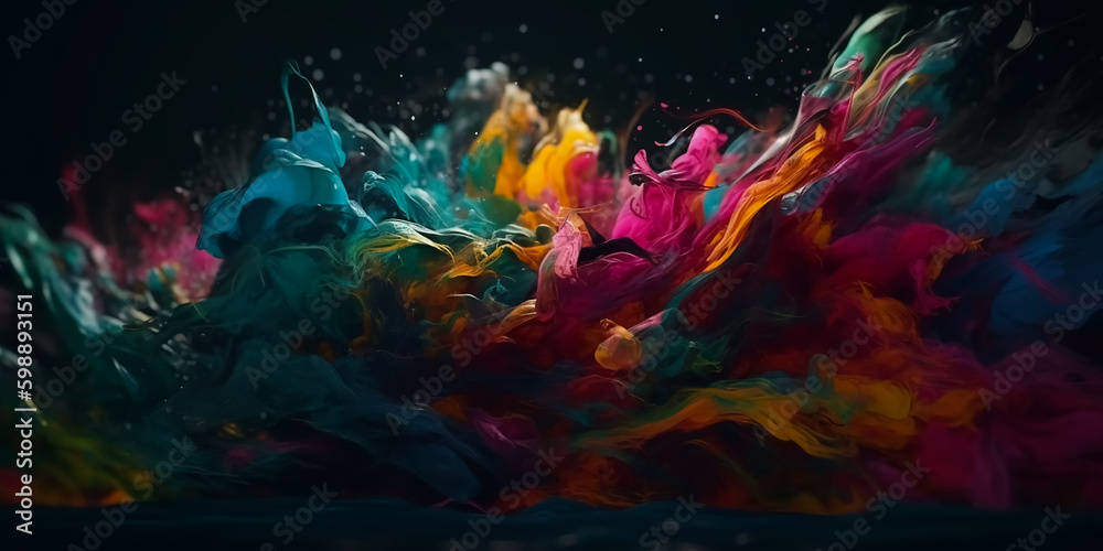 colorful abstract background, cinematic lighting, dark theme. Generative AI