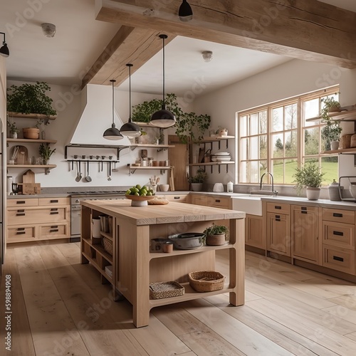 Beautiful rustic kitchen wi...