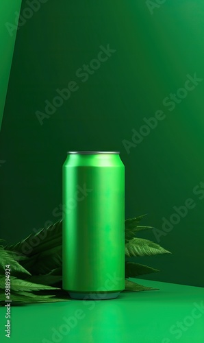 Green drink mock up, generative ai