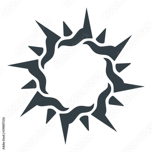 Abstract sign of crown of thorns or sun
