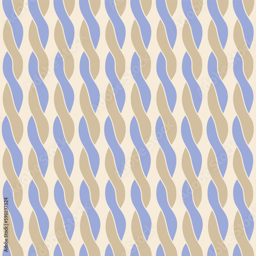 Seamless pattern Rope stacking in vertical pattern Abstract background Endless cord strokes Vector illustration isolated on beige background