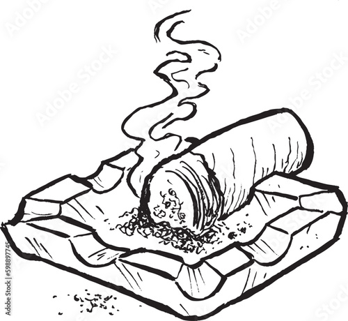 cigar burning in ash tray