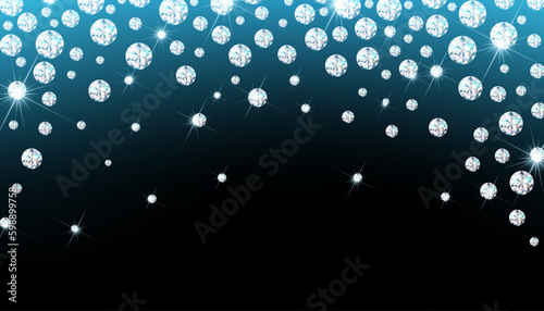 Precious jewelry on black background diamonds vector