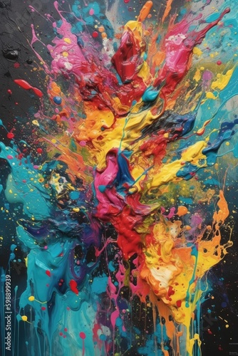explosion fluid art composition is based on an abstract photograph and features a bright and lively color scheme