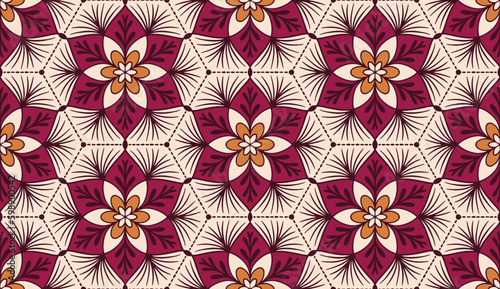 Geometric ethnic pattern seamless flower color oriental.
seamless pattern.Design for fabric,curtain,black background, carpet, shawl,clothing,wrapping, Batik,fabric,handkerchief,Vector illustration.
