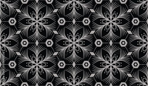 Geometric ethnic pattern seamless flower color oriental.
seamless pattern.Design for fabric,curtain,black background, carpet, shawl,clothing,wrapping, Batik,fabric,handkerchief,Vector illustration.
