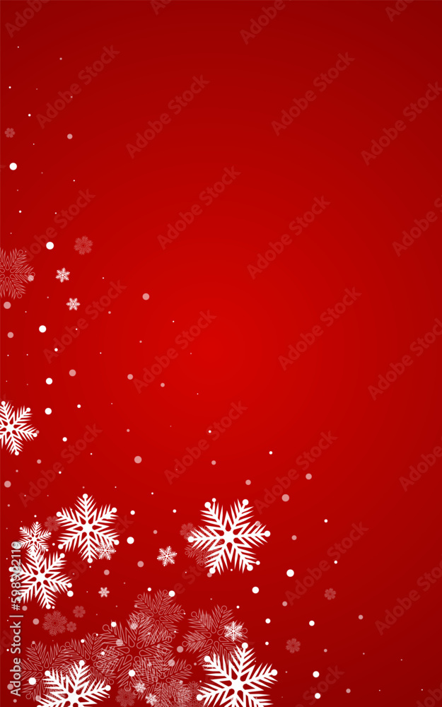 White Snowflake Vector Red Background. magic