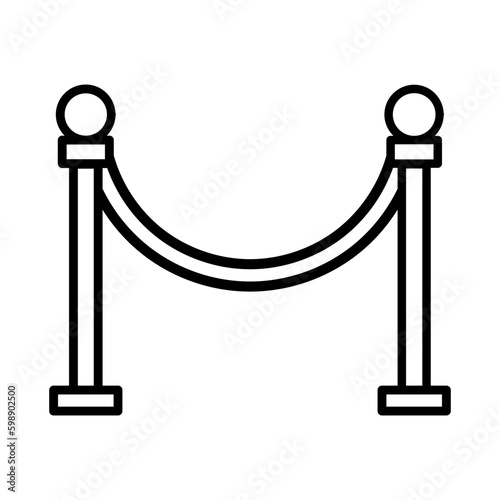 Premiere Fencing, Barricades, VIP Barrier Icon Outline Vector Illustration