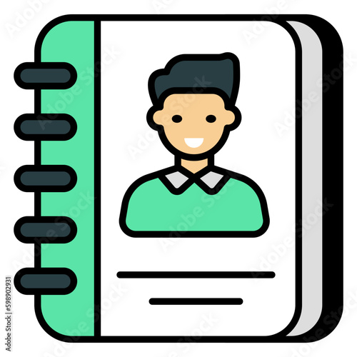 Premium download icon of contact book