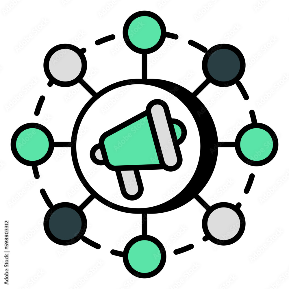 A unique design icon of marketing network A unique design icon of marketing network