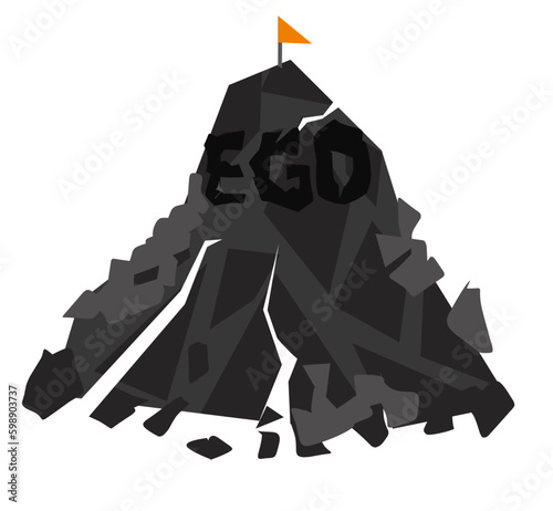 shattered ego lettering vector illustration, World Ego Awareness Day on May 11th