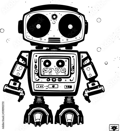 robot, toy, retro, vintage, machine, cartoon, technology, old, vector, isolated, illustration, metal, science, robotic, android, icon, tin, white, fun, red, computer, cyborg, cute, car, play