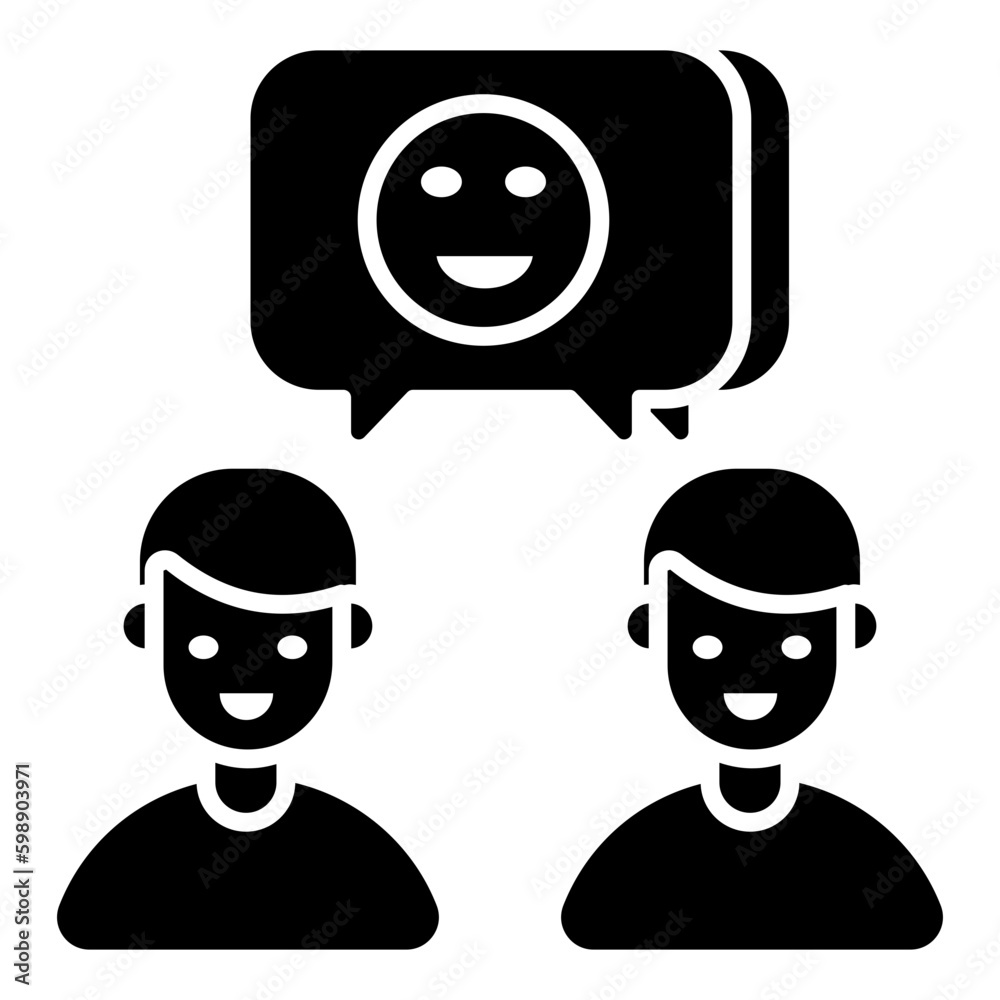 A solid design icon of customer response A solid design icon of customer response