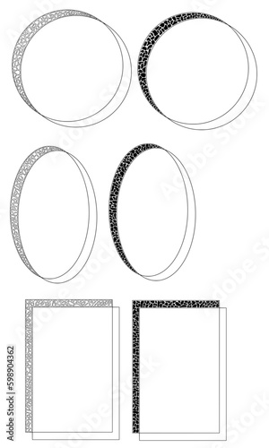 Kreis, Oval und Rechteck mit Mosaikmuster fürs Journal