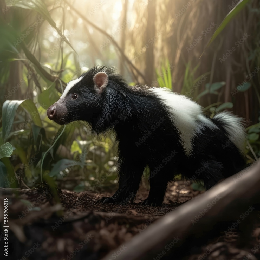 Skunk in natural habitat (generative AI) Skunk in natural habitat (generative AI)