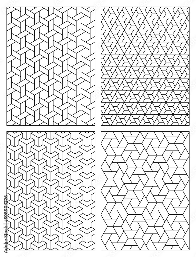 Geometric shapes coloring pages for adults