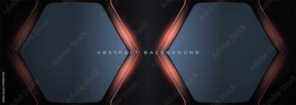Black and orange hexagonal abstract vector background. Orange and gray ...
