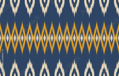 Ethnic abstract ikat art. Fabric Morocco, geometric ethnic pattern seamless color oriental. Background, Design for fabric, curtain, carpet, wallpaper, clothing, wrapping, Batik, vector illustration