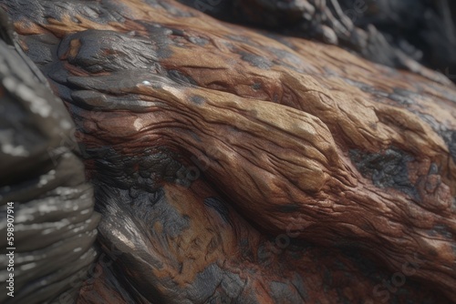 A close-up of a natural surface, such as a piece of bark or stone, with interesting texture and color variation, Generative AI