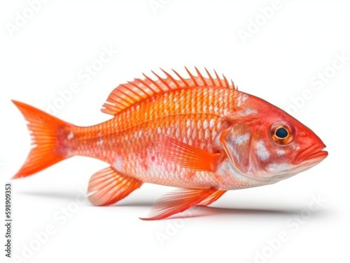 poisson rouget sur fond blanc