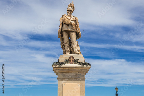 Victor Emmanuel II monument in Trapani, capital city of Trapani region on Sicily Island, Italy