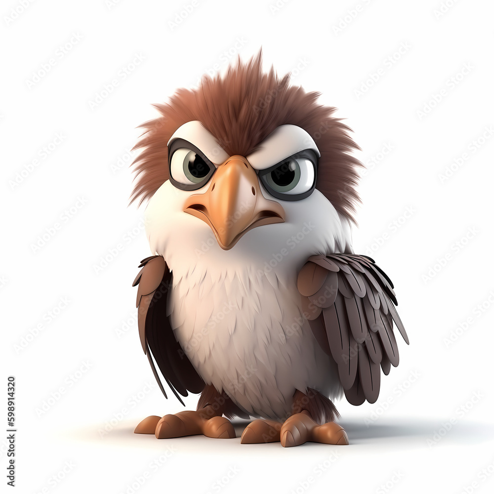 Eagle Cartoon 3D. Generative AI Eagle Cartoon 3D. Generative AI