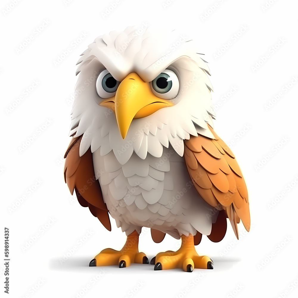 Eagle Cartoon 3D. Generative AI Eagle Cartoon 3D. Generative AI