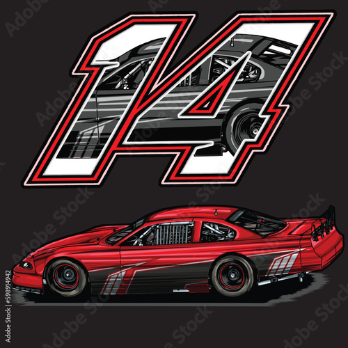 red drag race illustration isolated in black background for poster, t-shirt, graphic design, business element, and card