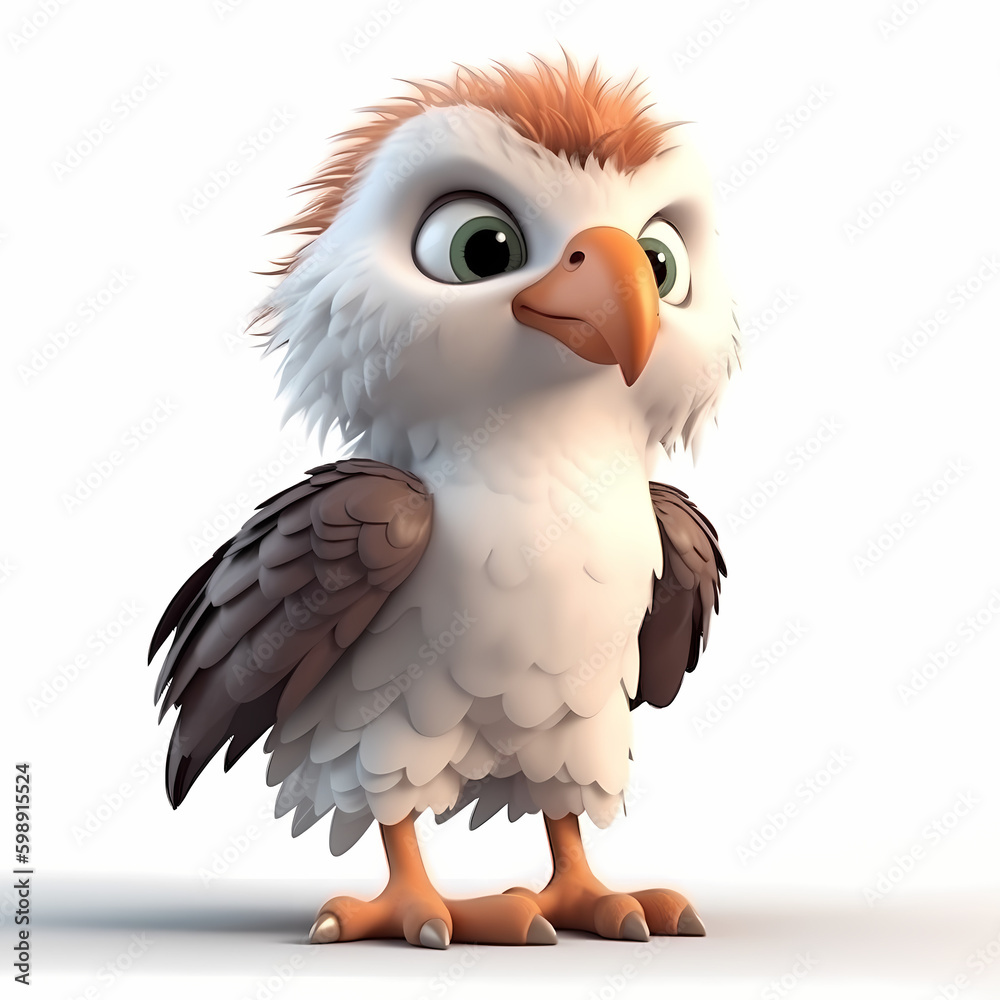Eagle Cartoon 3D. Generative AI Eagle Cartoon 3D. Generative AI