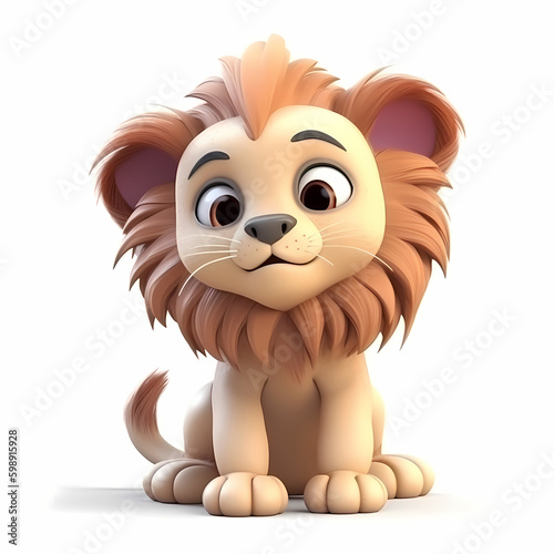 Baby Lion 3D. Generative AI