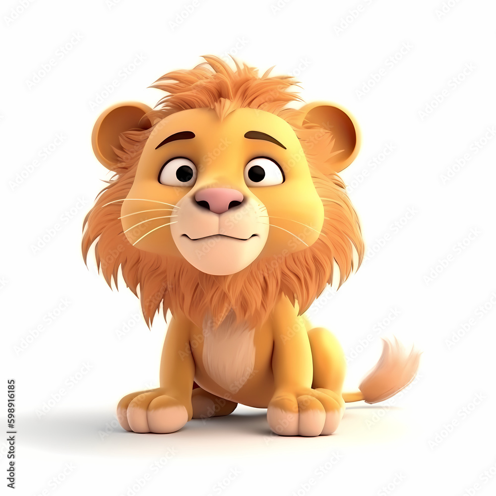 Baby Lion 3D. Generative AI Baby Lion 3D. Generative AI