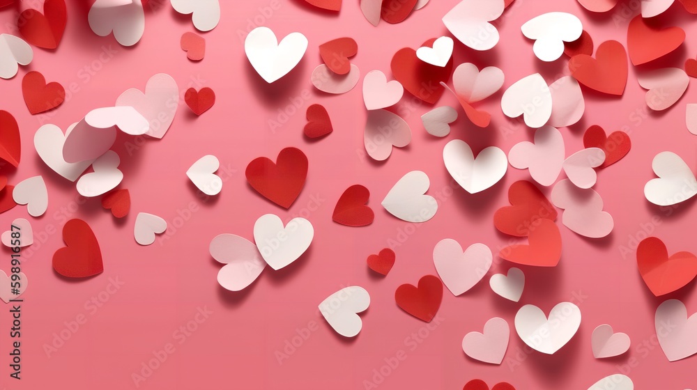 Hearts Paper Background, Image Ai Generated
