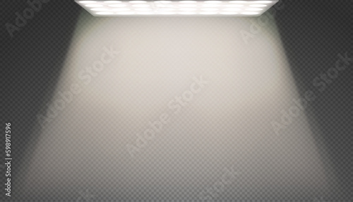 Led white full spectrum square phytolamp for indoor plant growing. White uv light. Modern agro equipment for illumination in commercial greenhouse or home gardening
