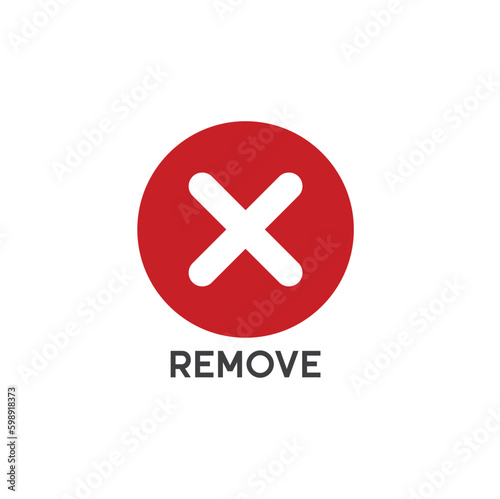 symbol of remove or delete, vector art.