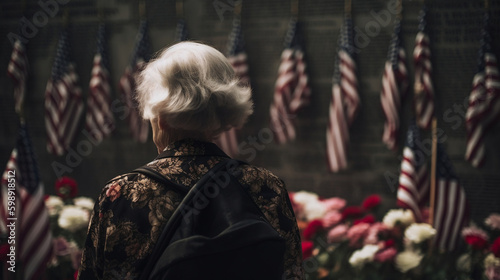Wallpaper Mural A Mother's Grief: Visiting the Graves of Her Fallen Sons on Memorial Day . Generative AI Torontodigital.ca