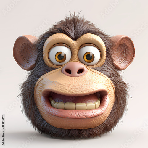 3D monkey Illustration face