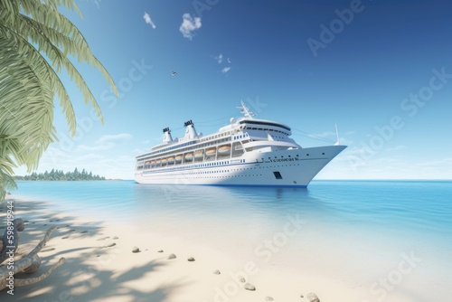 cruise ship in the ocean, ai generative © nataliya_ua