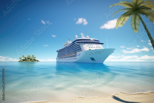 cruise ship in the ocean, ai generative © nataliya_ua