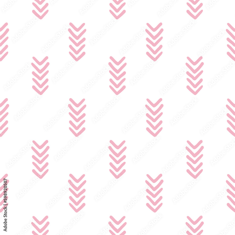 Seamless pattern with pink arrows