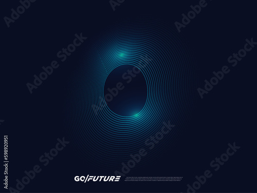 Creative technology digital number typography zero, zeroth, 0th, 0 font. Modern futuristic blue lines and light effect on the dark background for ai logo, big data, new year poster, anniversary type…