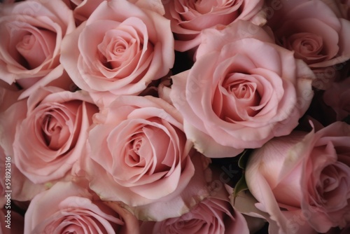 pink roses background, ai generative