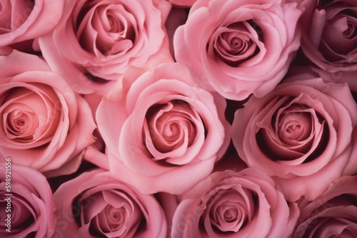pink roses background, ai generative © nataliya_ua