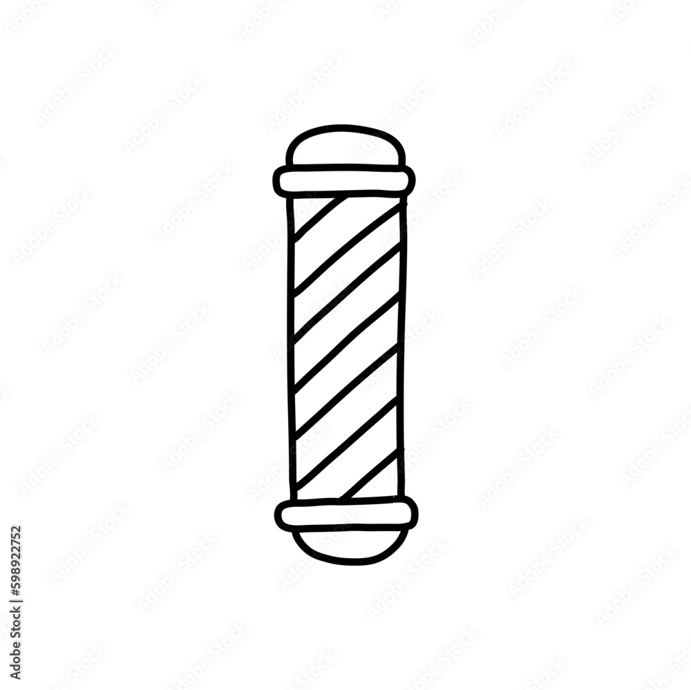 hand drawn vector Barber Pole in a doodle cartoon style hand drawn vector Barber Pole in a doodle cartoon style