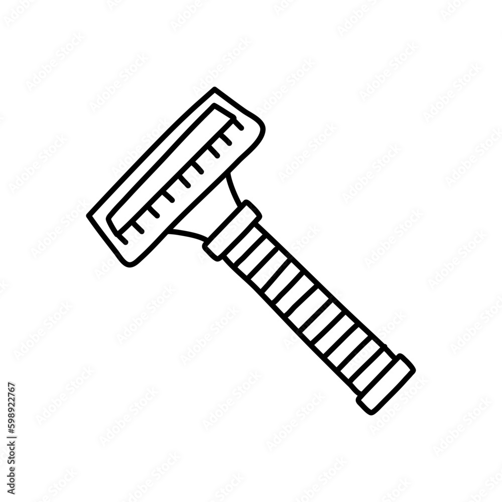 Hand drawn razor illustration in vector. Doodle razor illustration in vector. Doodle shaving razor icon. Hand drawn razor illustration in vector. Doodle razor illustration in vector. Doodle shaving razor icon.