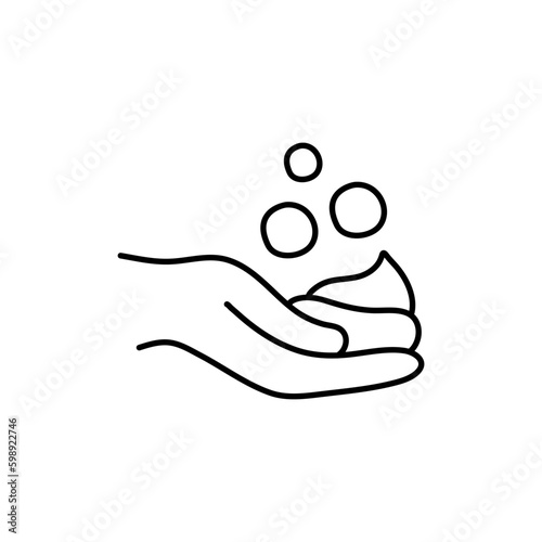 Shaving foam on hand drawn outline vector illustration. Isolated on white background