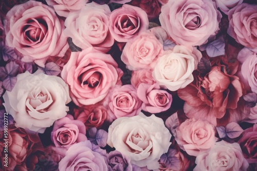 pink roses background  ai generative