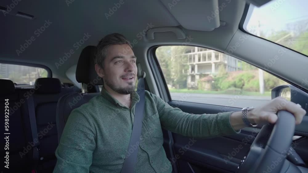 man driving a car and looking in mirror glasses with different expressions man driving a car and looking in mirror glasses with different expressions